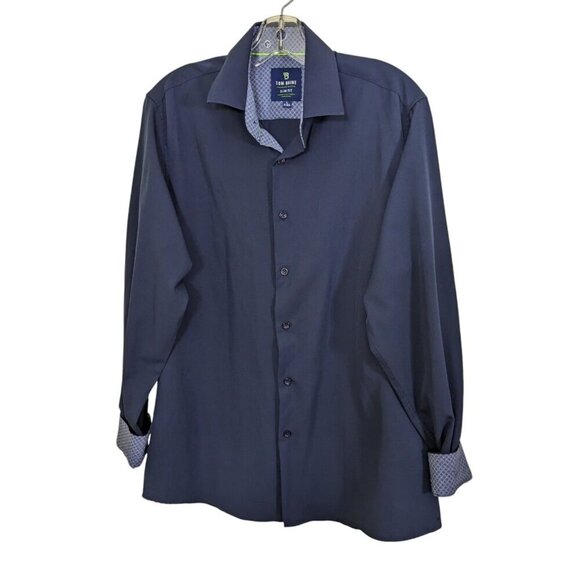 Tom Baine Performance Collection Button Up Shirt Men Large Slim Fit Long Sleeve - Picture 1 of 6